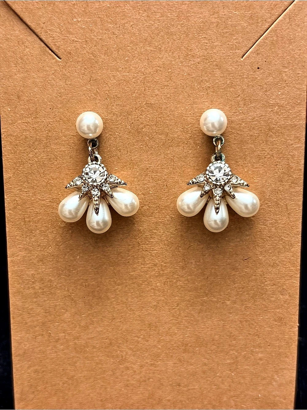 Pearl Drop Crystal Earrings